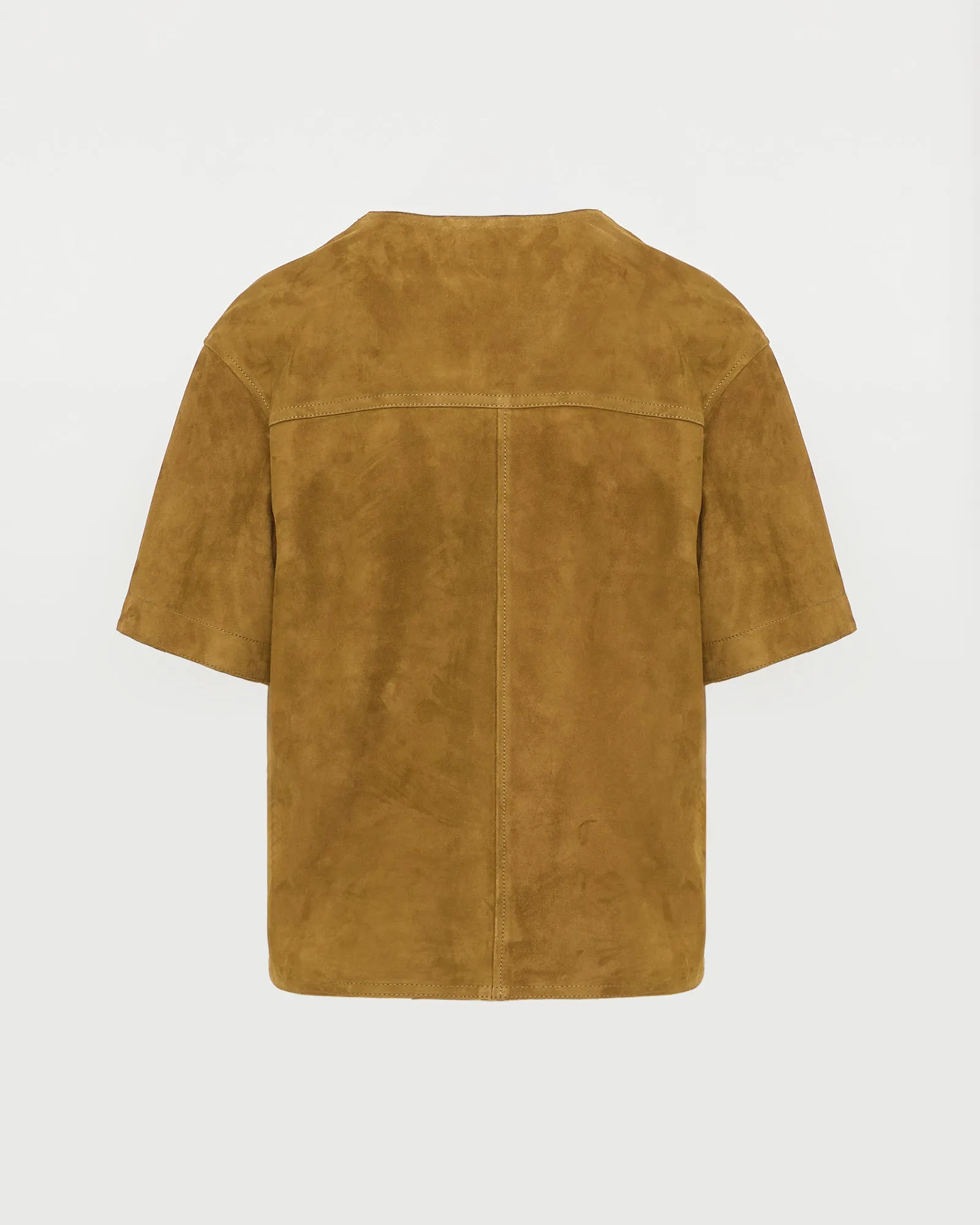 Blouse à manches courtes en cuir d'agneau double face sold by Yves Salomon product image thumbnail 5