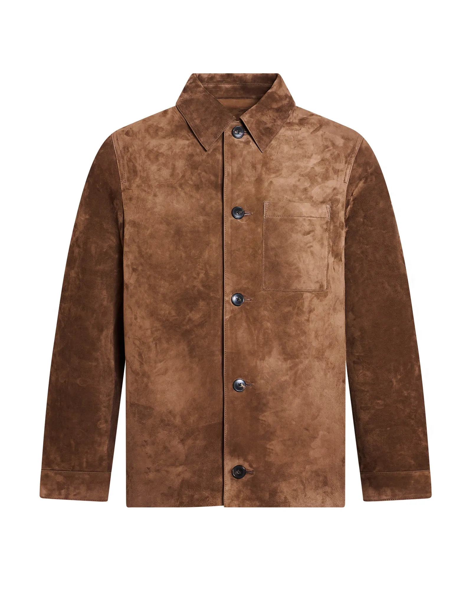 Veste chemise en cuir de veau finition suède sold by Yves Salomon product image thumbnail 4