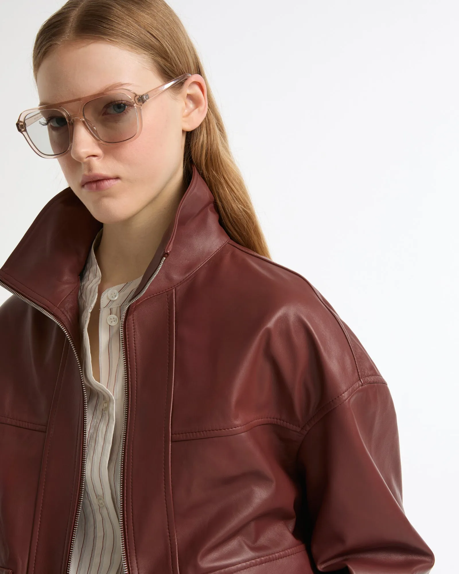 Veste courte en cuir d'agneau sold by Yves Salomon product image thumbnail 3