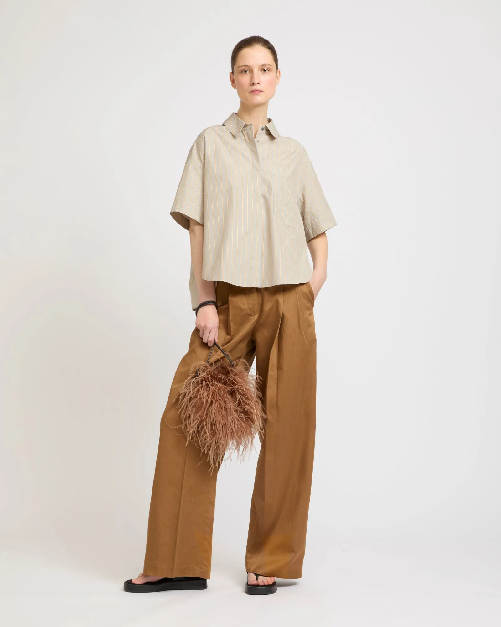 Chemise à manches courtes en popeline sold by Yves Salomon product image thumbnail 2