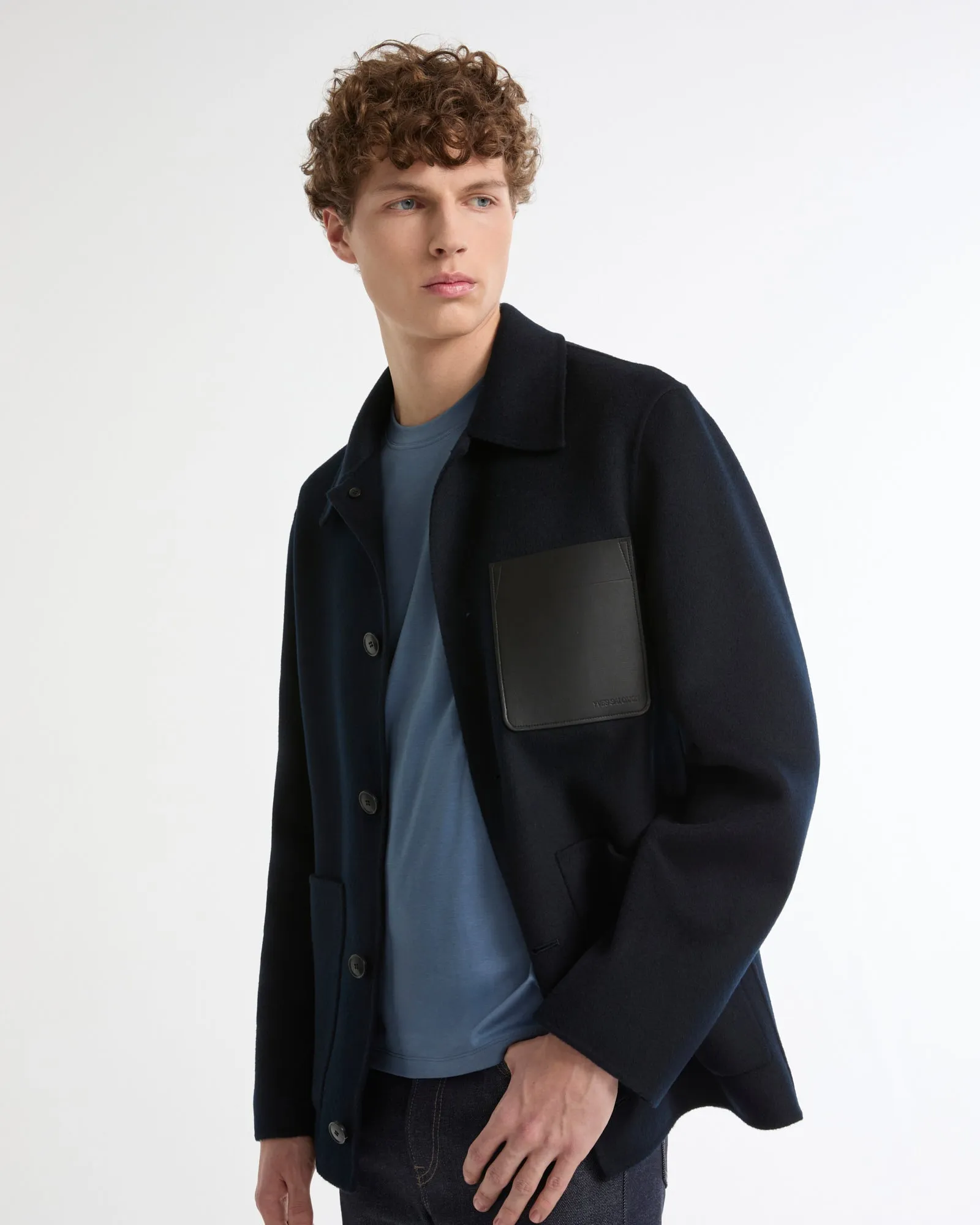 Veste workwear en lainage cachemire double face sold by Yves Salomon product image thumbnail 2