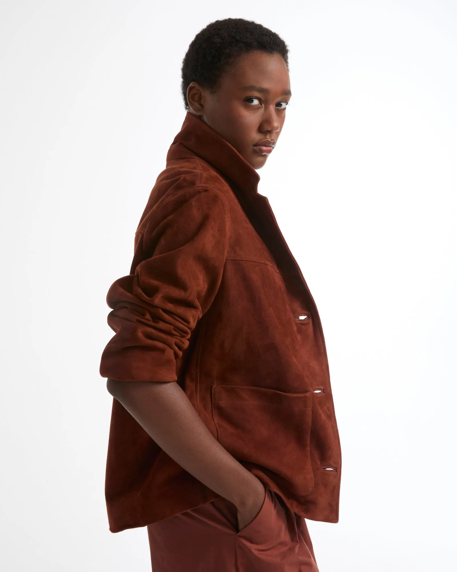 Veste en cuir d'agneau double face sold by Yves Salomon product image thumbnail 4