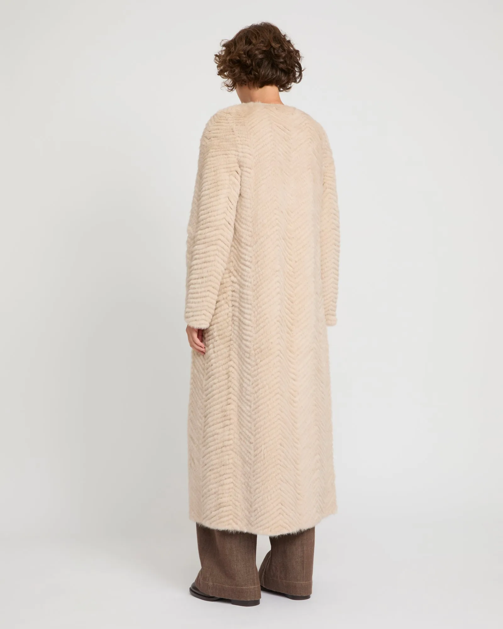 Manteau long en maille Mérinos et fourrure de vison sold by Yves Salomon product image thumbnail 4