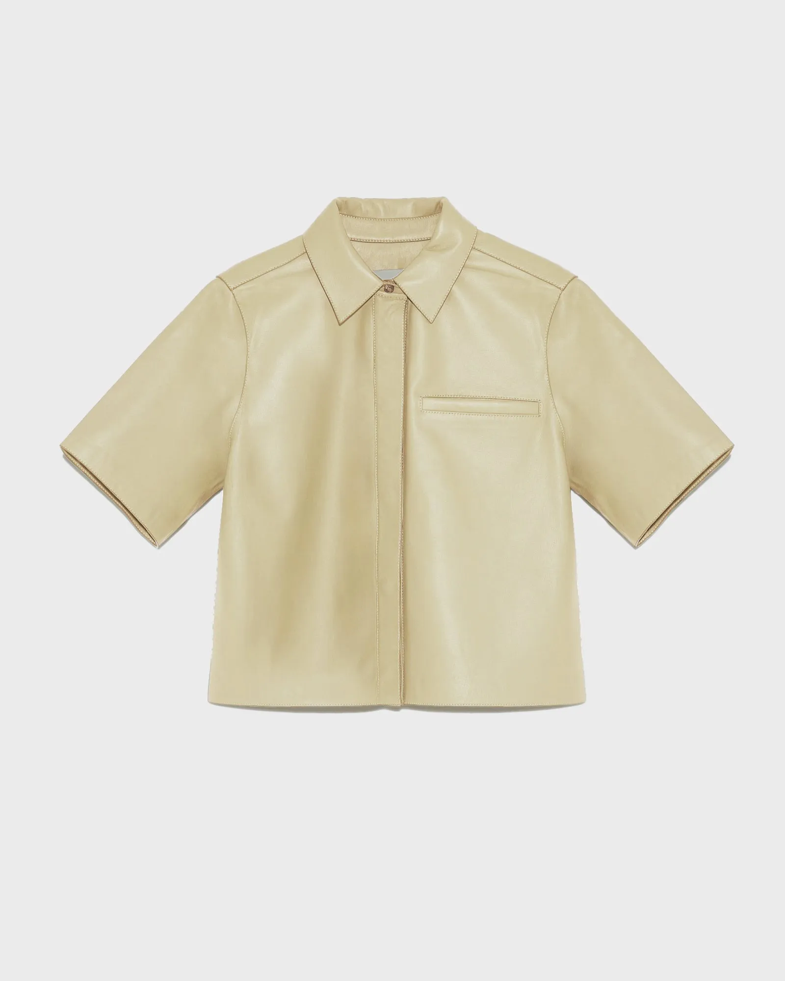 Chemise manches courtes en cuir d'agneau sold by Yves Salomon product image thumbnail 4