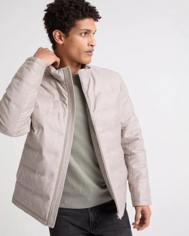 Doudoune en tissu laine-soie Loro Piana made by Yves Salomon