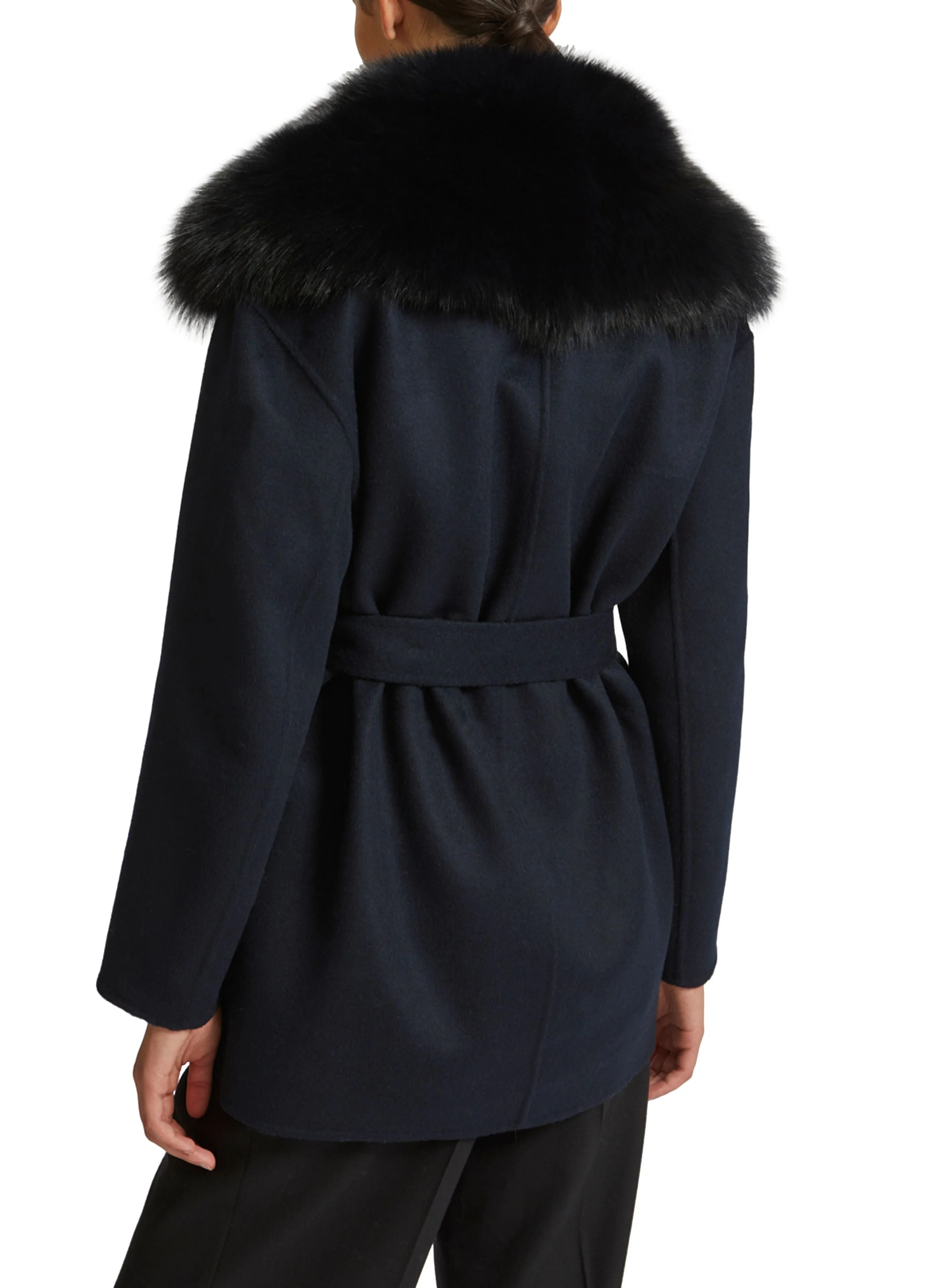 Veste caban en lainage cachemire et col en fourrure de renard sold by Yves Salomon product image thumbnail 5