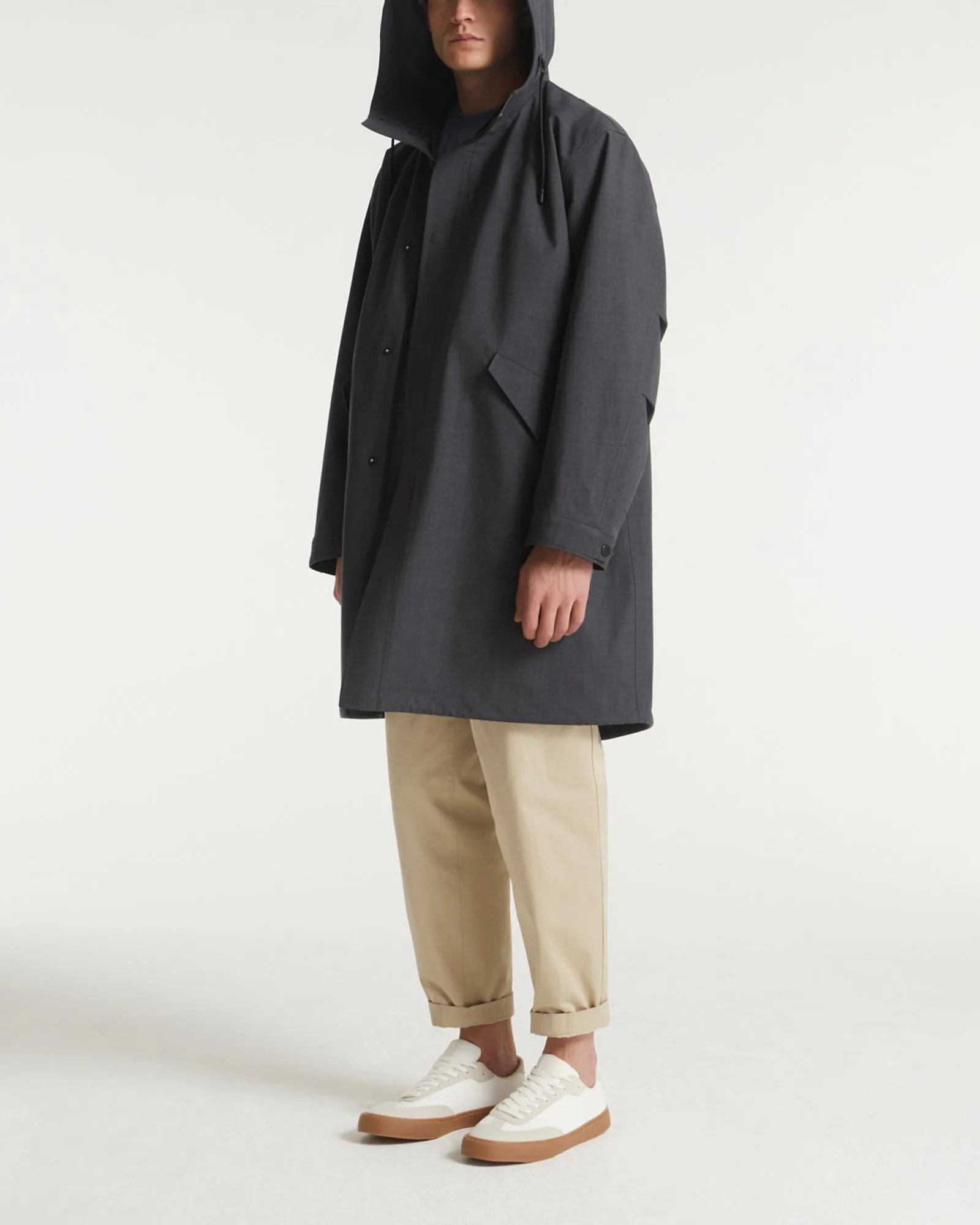 Parka fishtail en laine froide imperméable sold by Yves Salomon