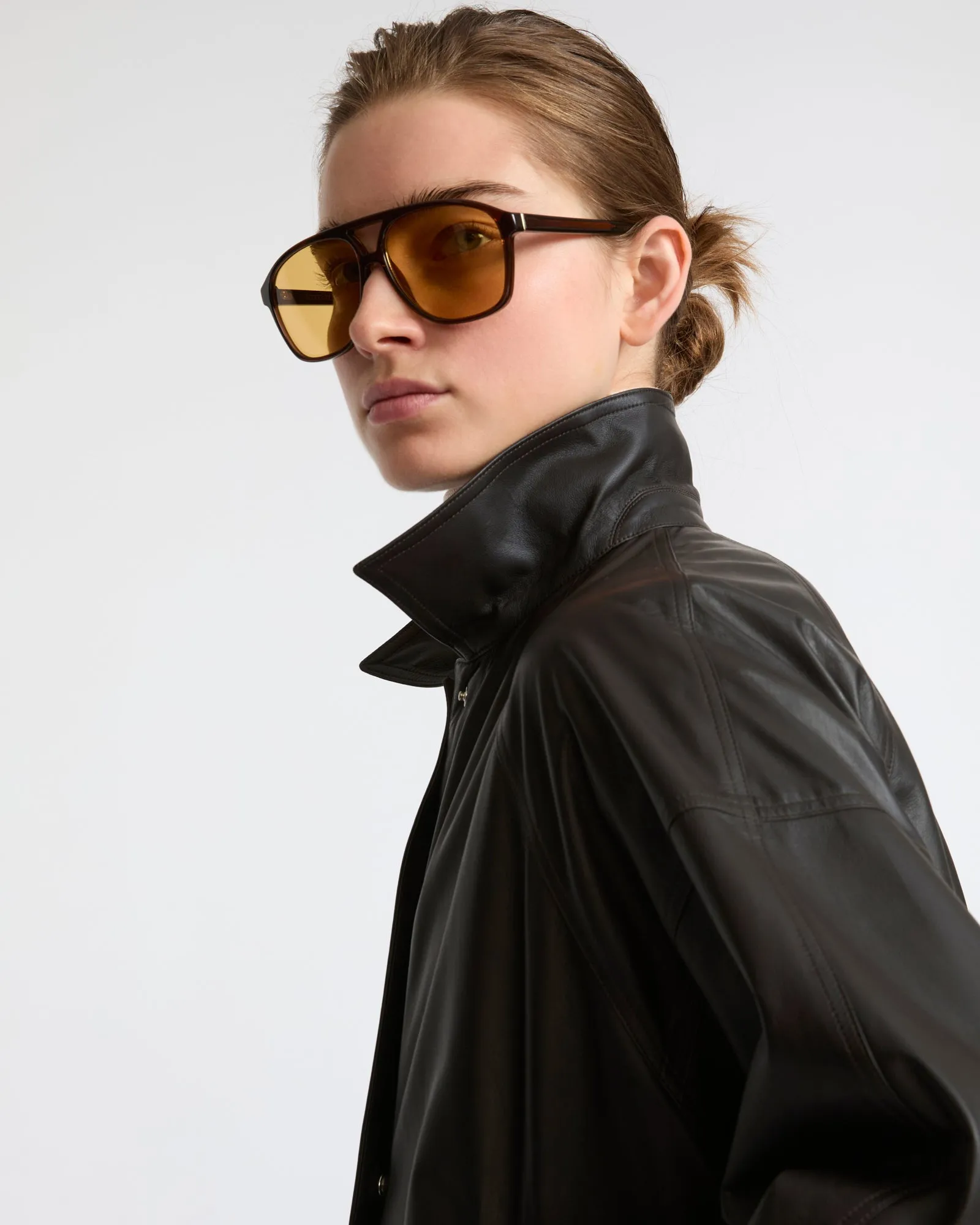 Veste courte en cuir d'agneau fin sold by Yves Salomon product image thumbnail 4
