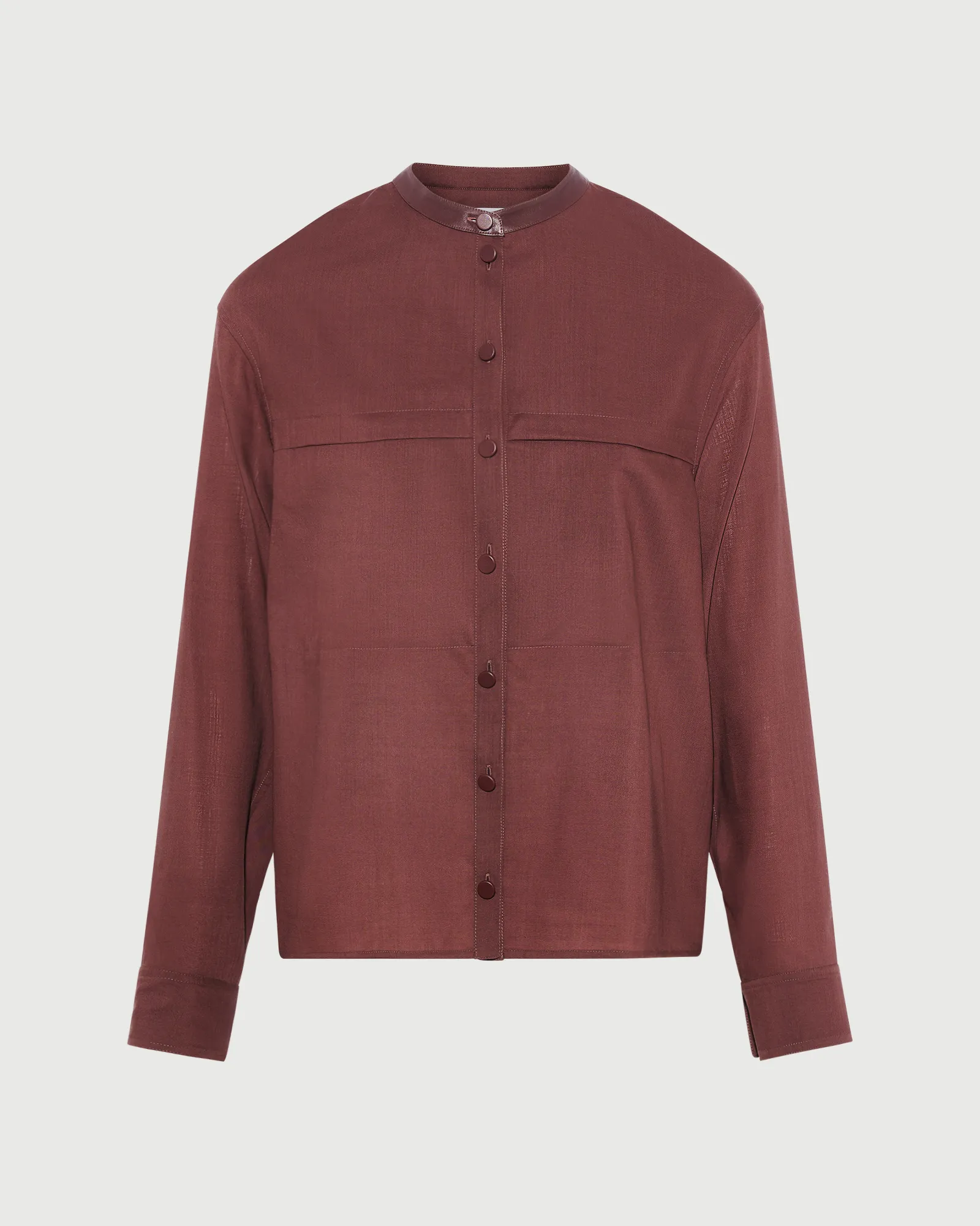 Chemise en voile de laine avec détails cuir sold by Yves Salomon product image thumbnail 5