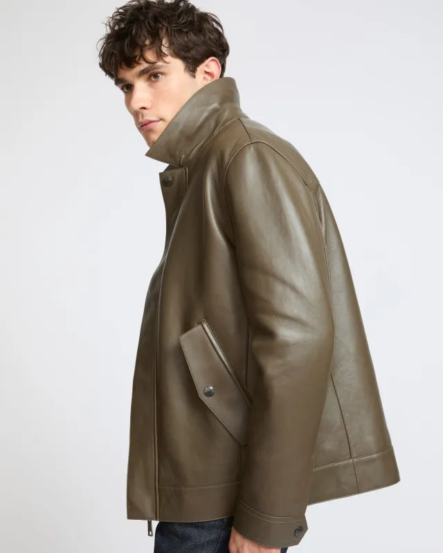 Veste ajustée en cuir d'agneau made by Yves Salomon