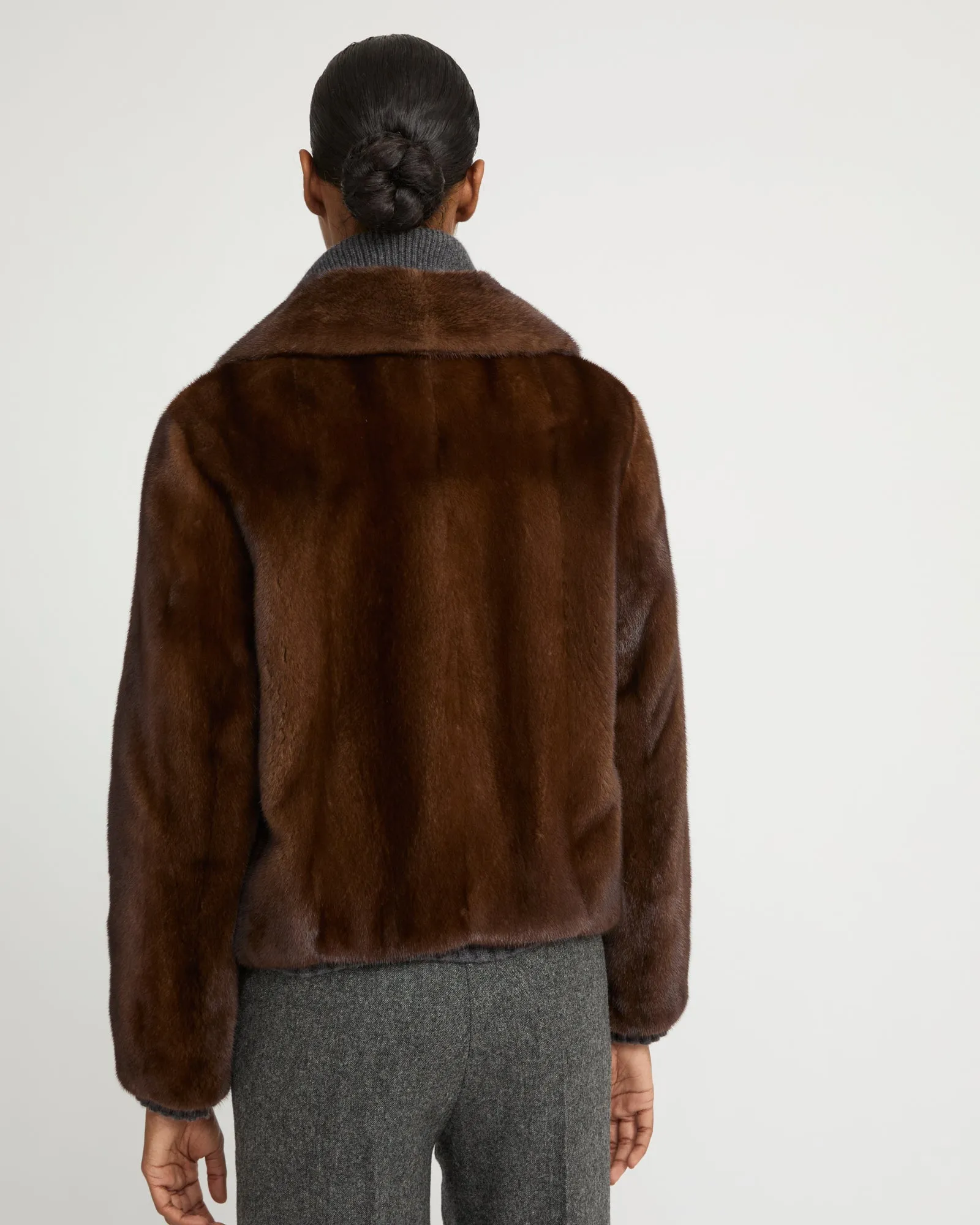 Veste courte en fourrure de vison à poils longs sold by Yves Salomon product image thumbnail 5