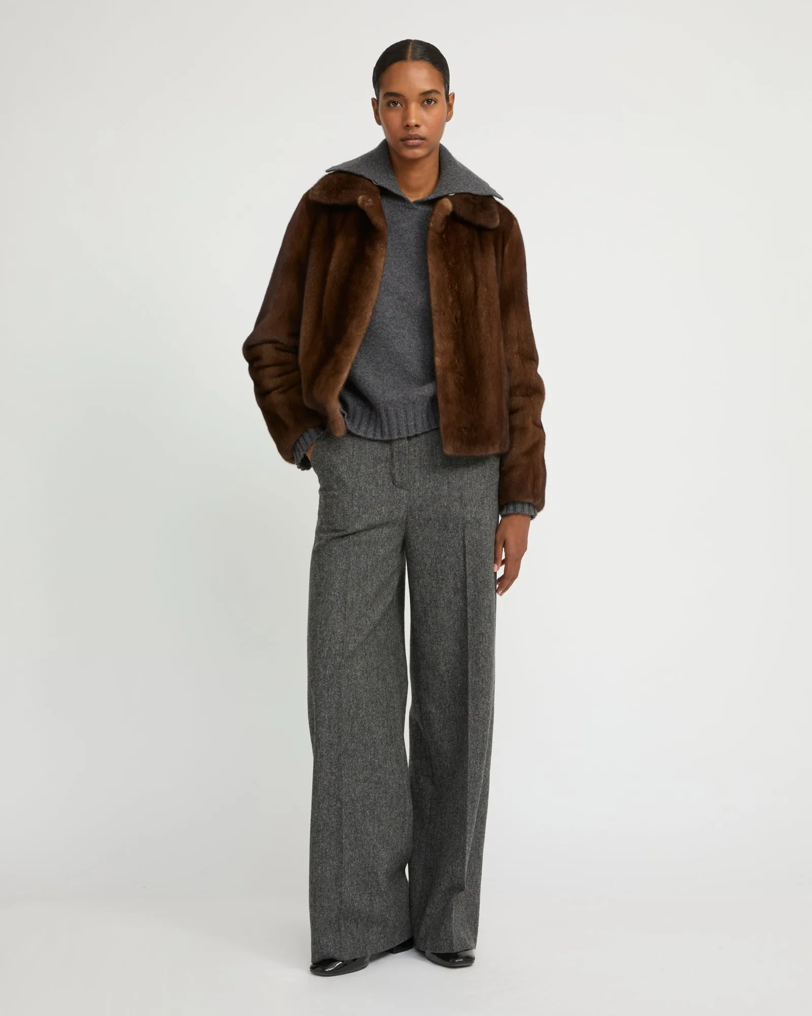 Veste courte en fourrure de vison à poils longs sold by Yves Salomon product image thumbnail 2