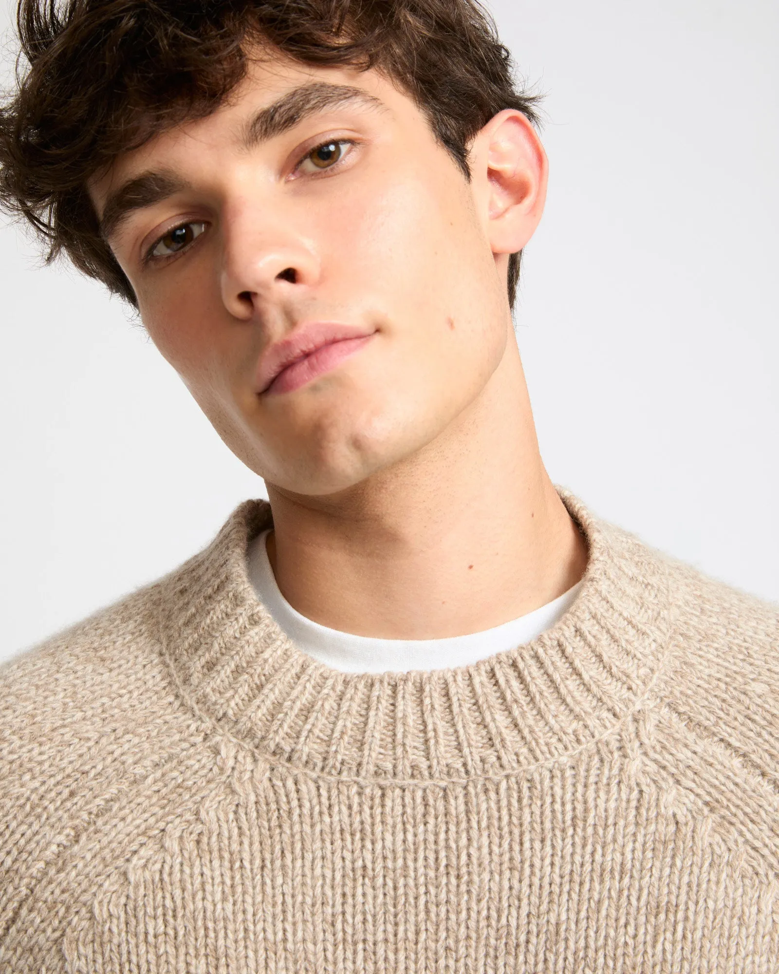 Pull crew neck en maille épaisse 100% cachemire sold by Yves Salomon product image thumbnail 3