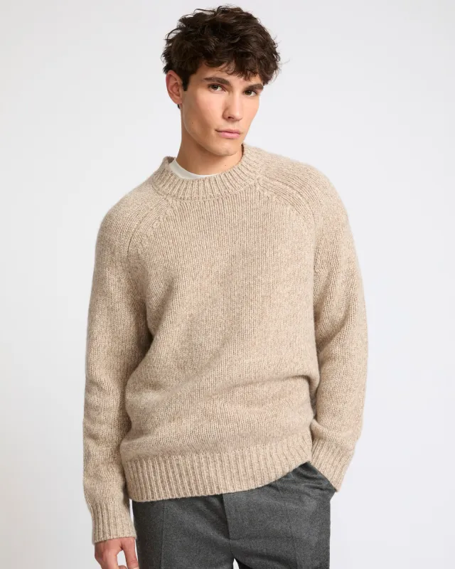 Pull crew neck en maille épaisse 100% cachemire made by Yves Salomon