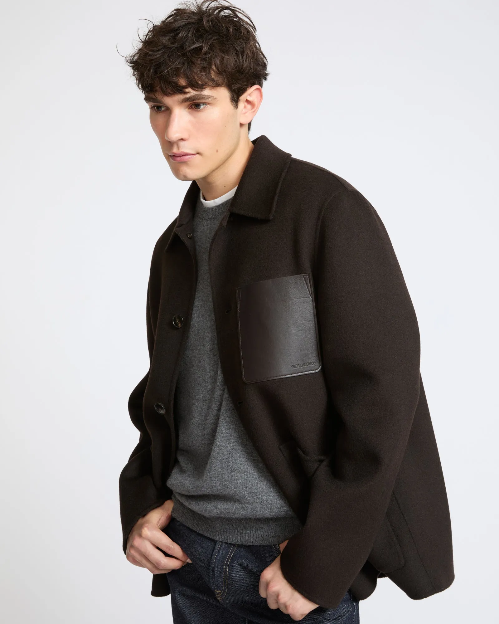 Veste workwear en tissu double-face laine-cachemire sold by Yves Salomon product image thumbnail 2