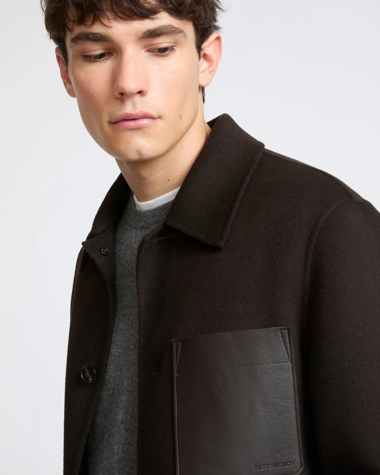 Veste workwear en tissu double-face laine-cachemire sold by Yves Salomon product image thumbnail 3