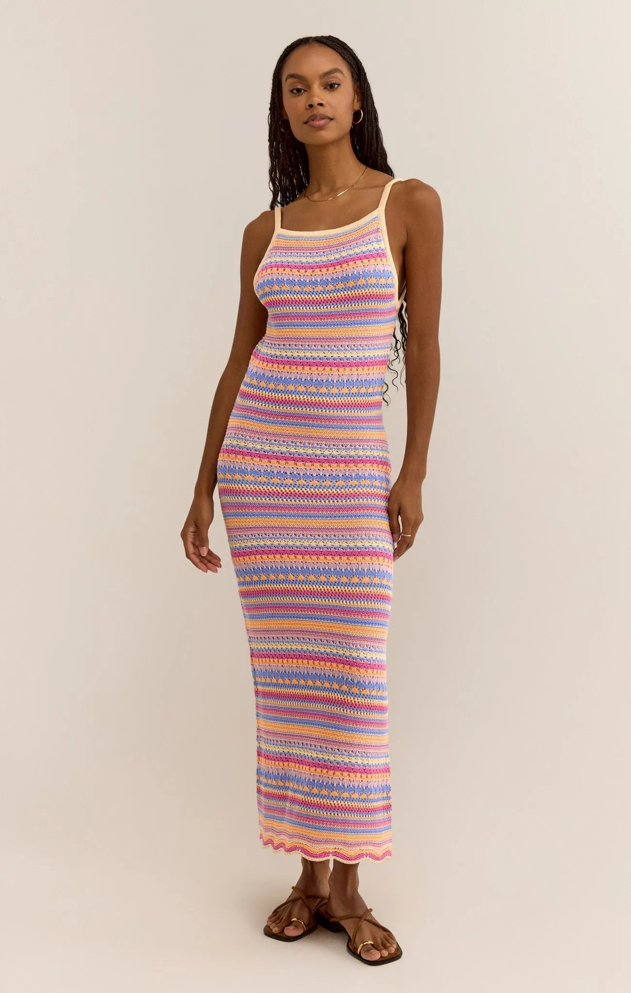 Santa Cruz Stripe Crochet Midi Dress sold by Z Supply