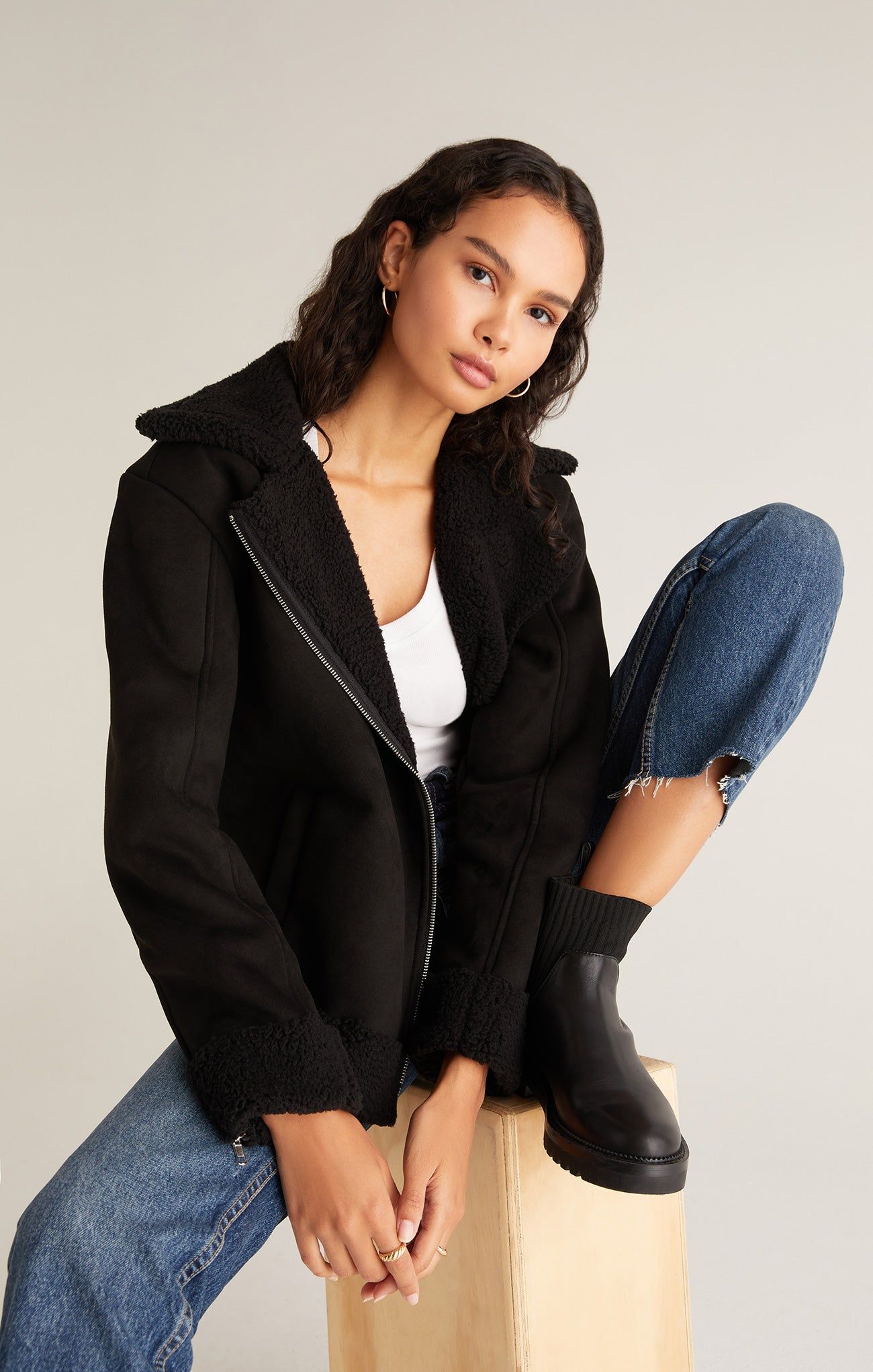 Celeste Faux Suede & Sherpa Jacket sold by Z Supply product image thumbnail 7