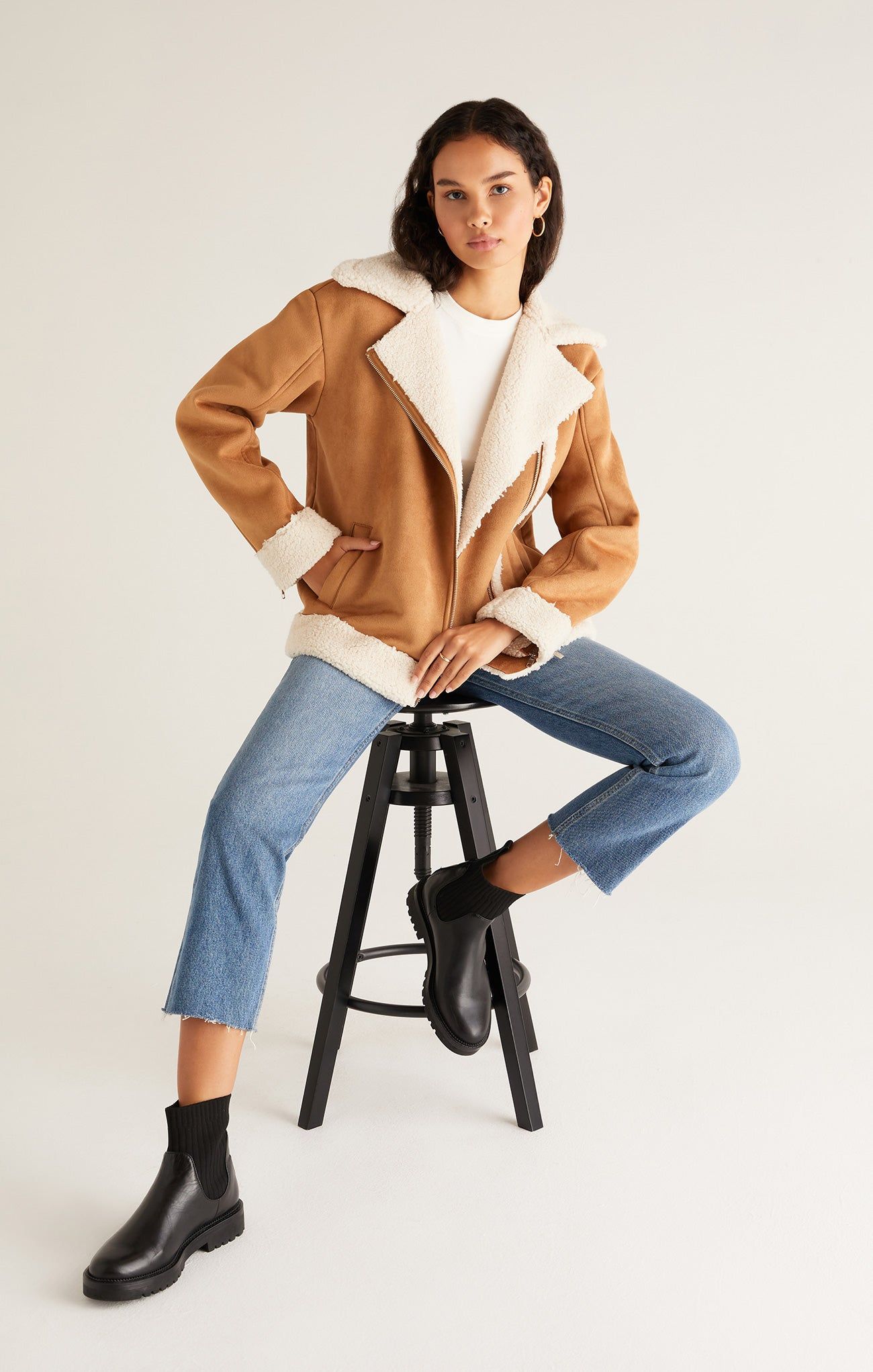 Celeste Faux Suede & Sherpa Jacket sold by Z Supply product image thumbnail 3