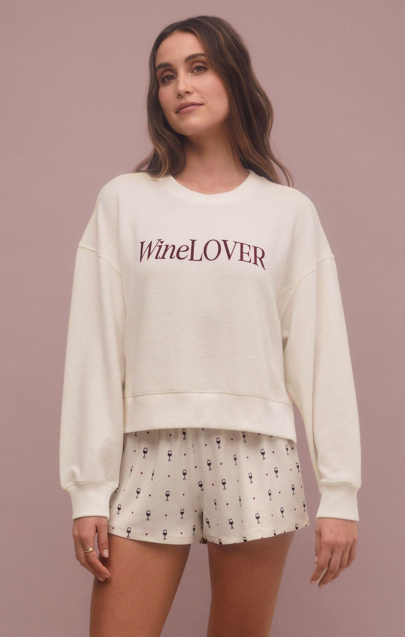 Wine Lover Long Sleeve Top sold by Z Supply