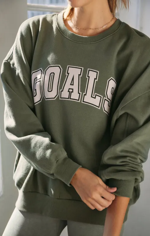 Oversized Goals Crew Sweatshirt made by Z Supply