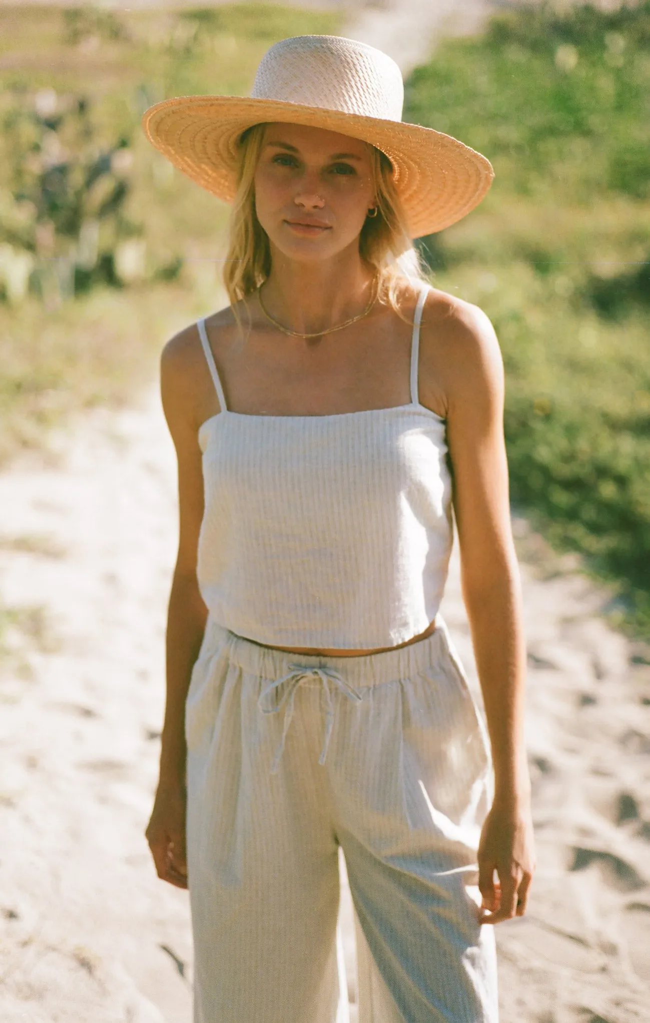 Ballast Casita Linen Stripe Cropped Tank sold by Z Supply product image thumbnail 2