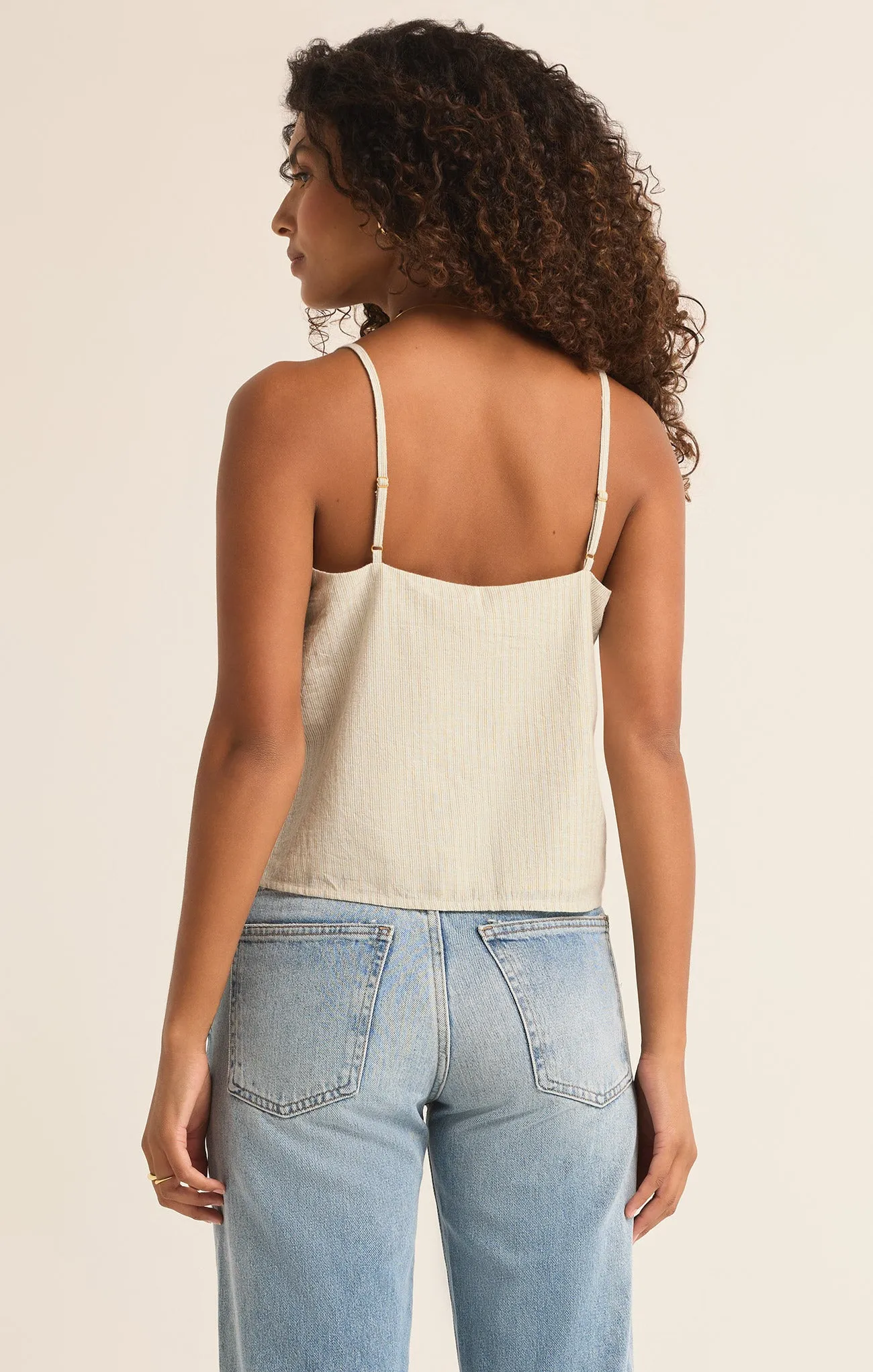 Ballast Casita Linen Stripe Cropped Tank sold by Z Supply product image thumbnail 4