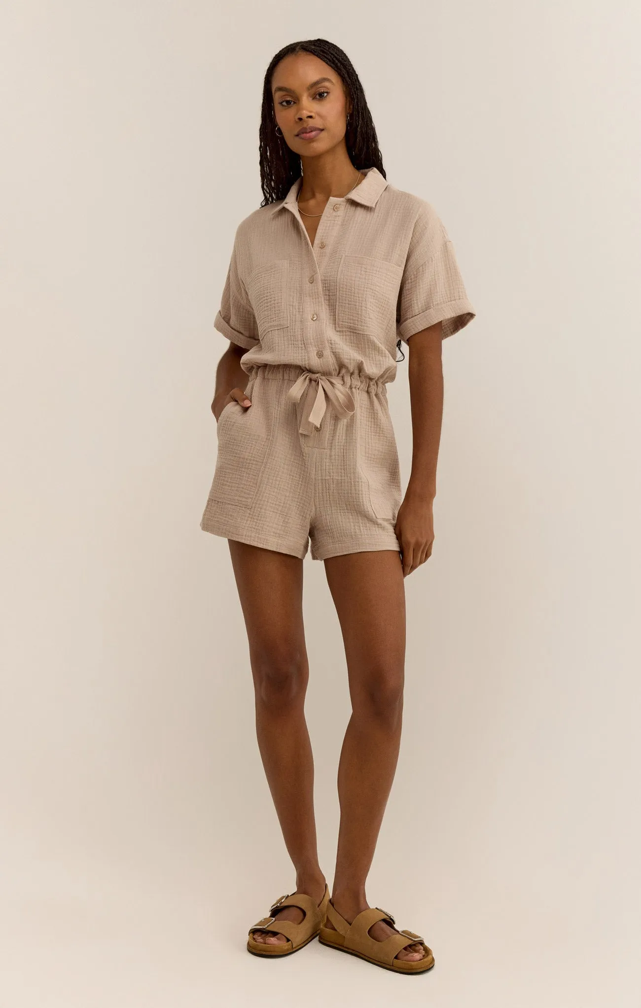 Lookout Gauze Romper sold by Z Supply product image thumbnail 4