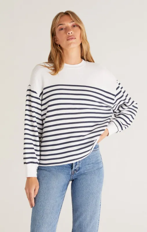 Yuna Striped Long Seeve Sweatshirt made by Z Supply