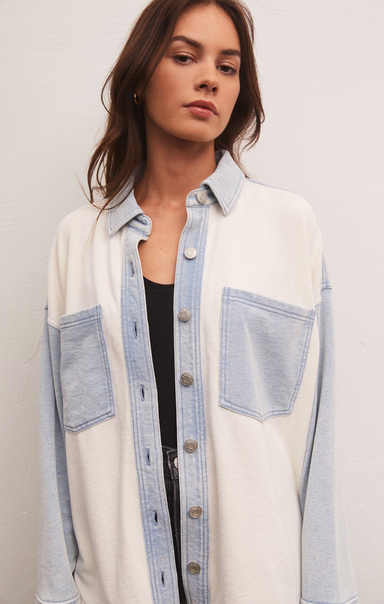 All Day Knit Denim Color Block Jacket sold by Z Supply product image thumbnail 5