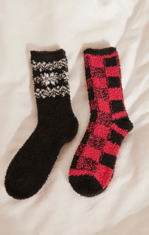 Checked Plush Socks (2-Pack) sold by Z Supply