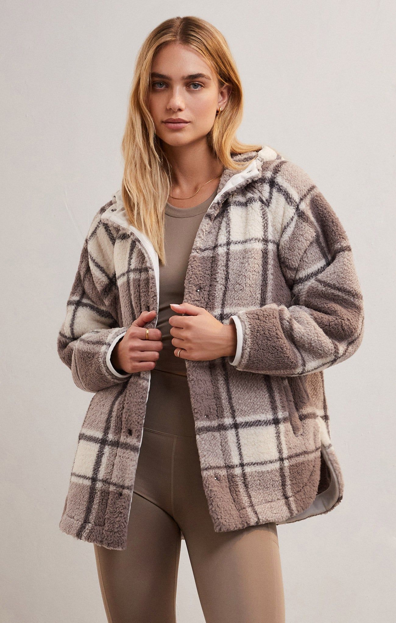 Cross Country Plaid Sherpa Jacket sold by Z Supply