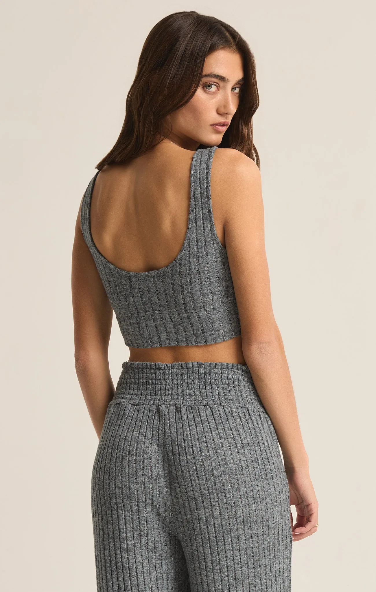 Zoe Silky Rib Tank Bra sold by Z Supply product image thumbnail 2