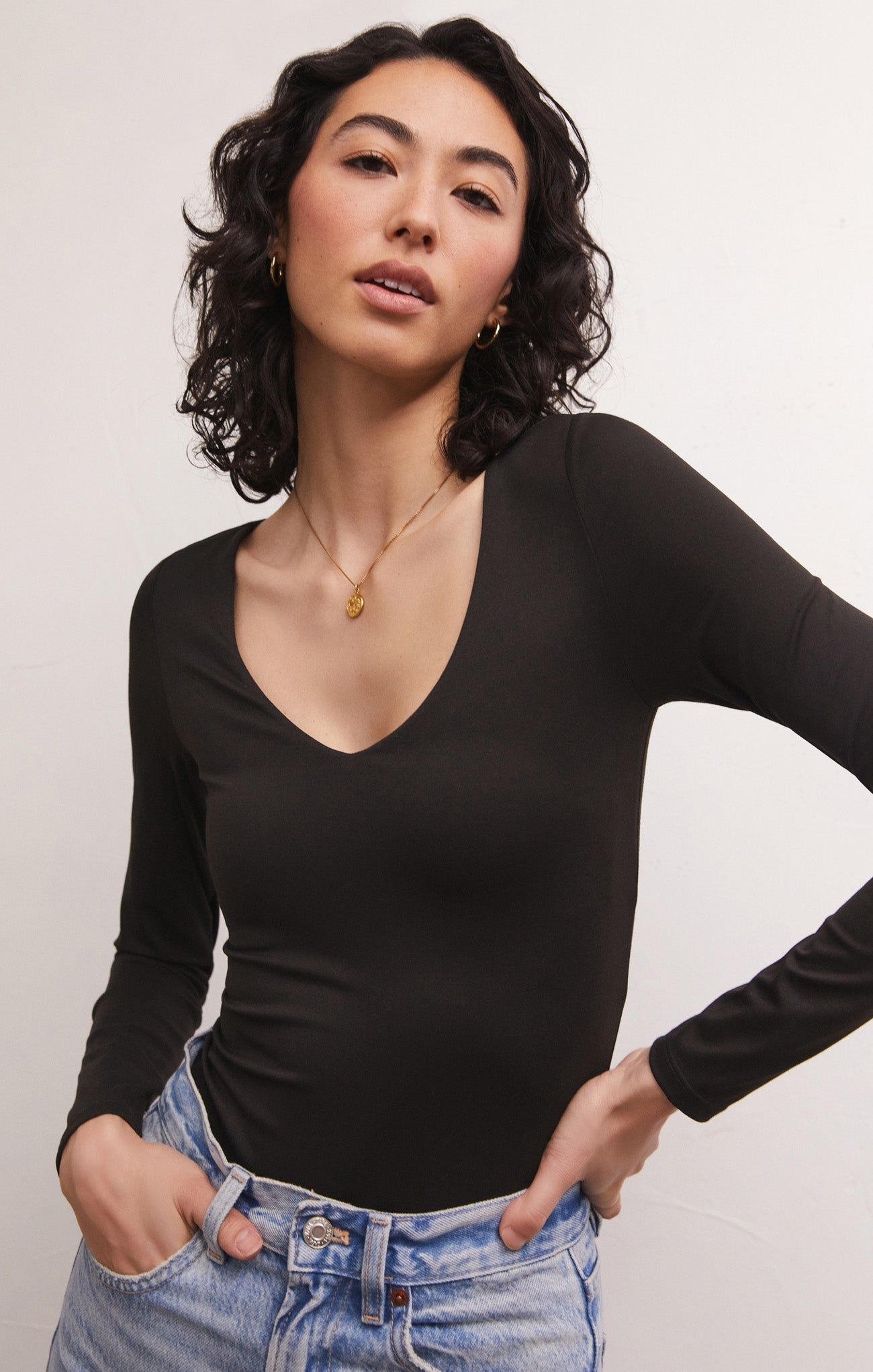 So Smooth V-Neck Bodysuit sold by Z Supply product image thumbnail 5