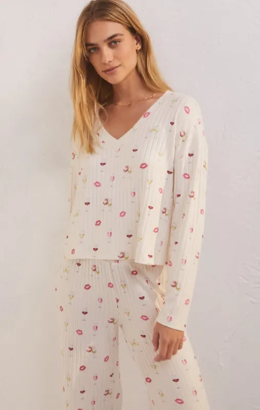 Valentina Wine Long Sleeve Top sold by Z Supply
