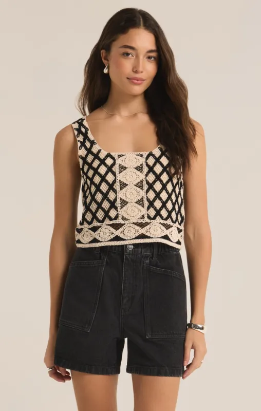 Calle Crochet Cropped Tank sold by Z Supply