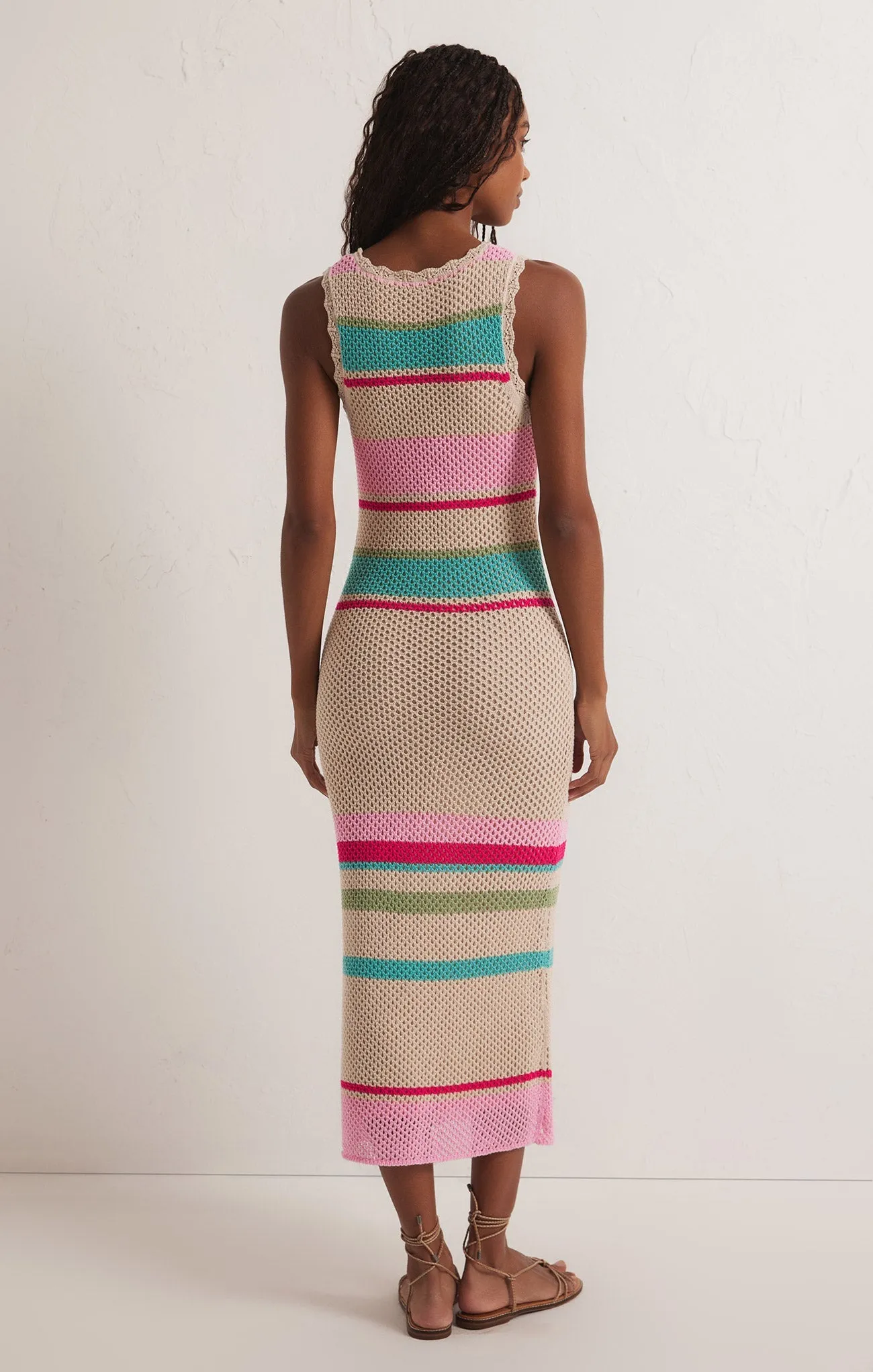 Ibiza Stripe Crochet Sweater Midi Dress sold by Z Supply product image thumbnail 4