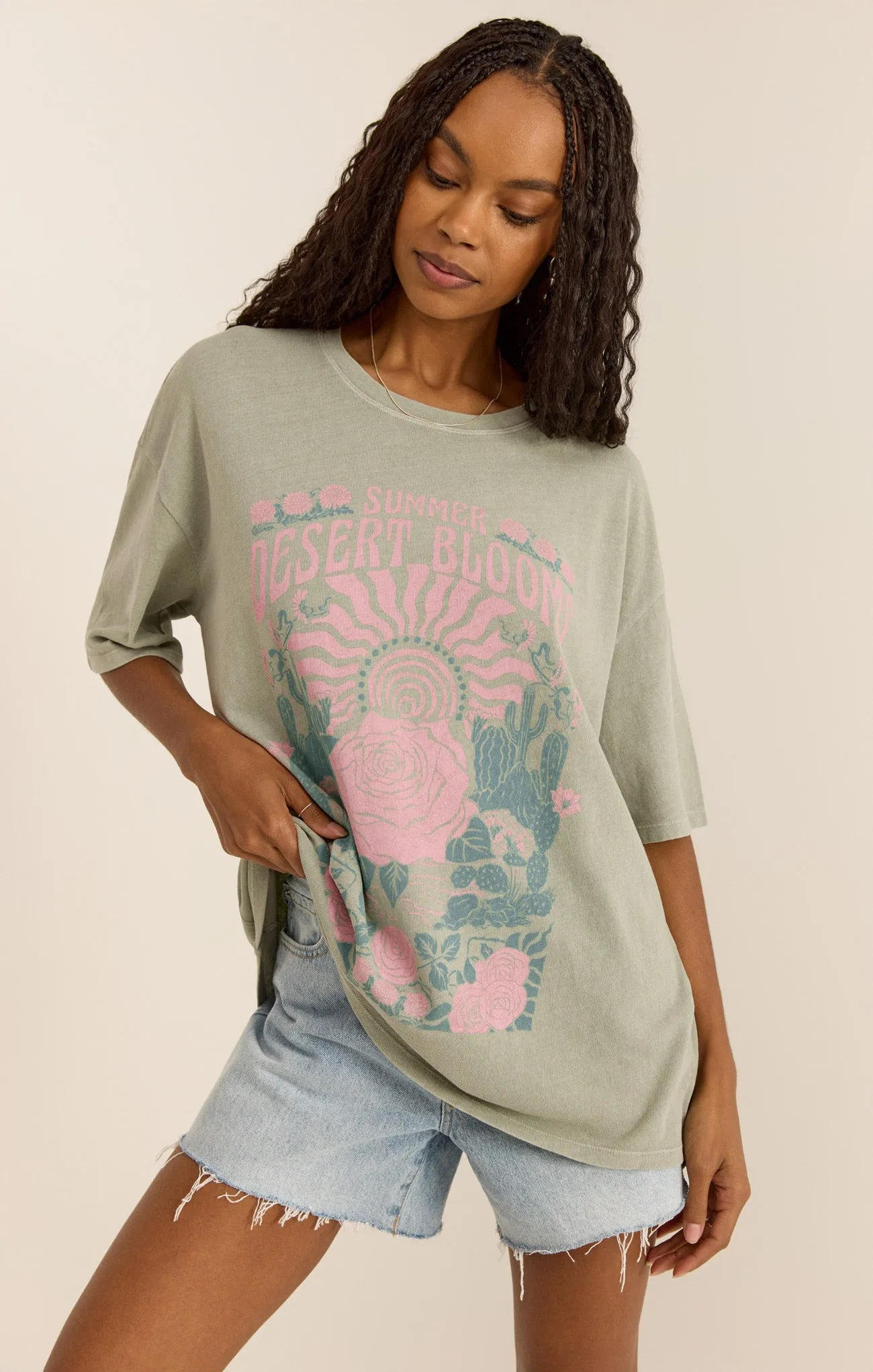 Desert Blooms SoCal Oversized Tee sold by Z Supply
