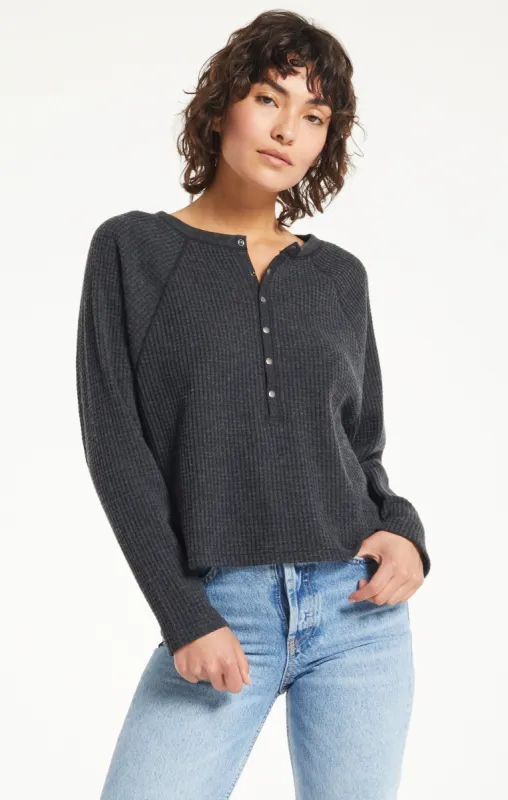 Devon Brushed Waffle Henley sold by Z Supply