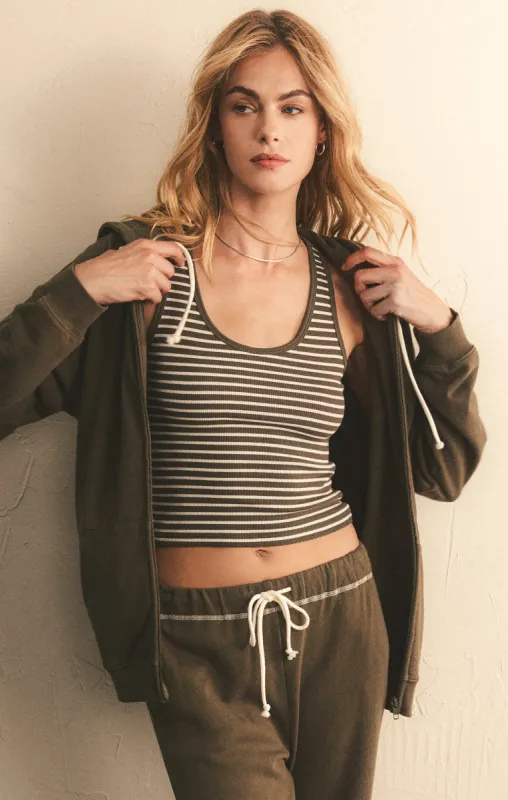 Essy Stripe Cropped Rib Tank sold by Z Supply