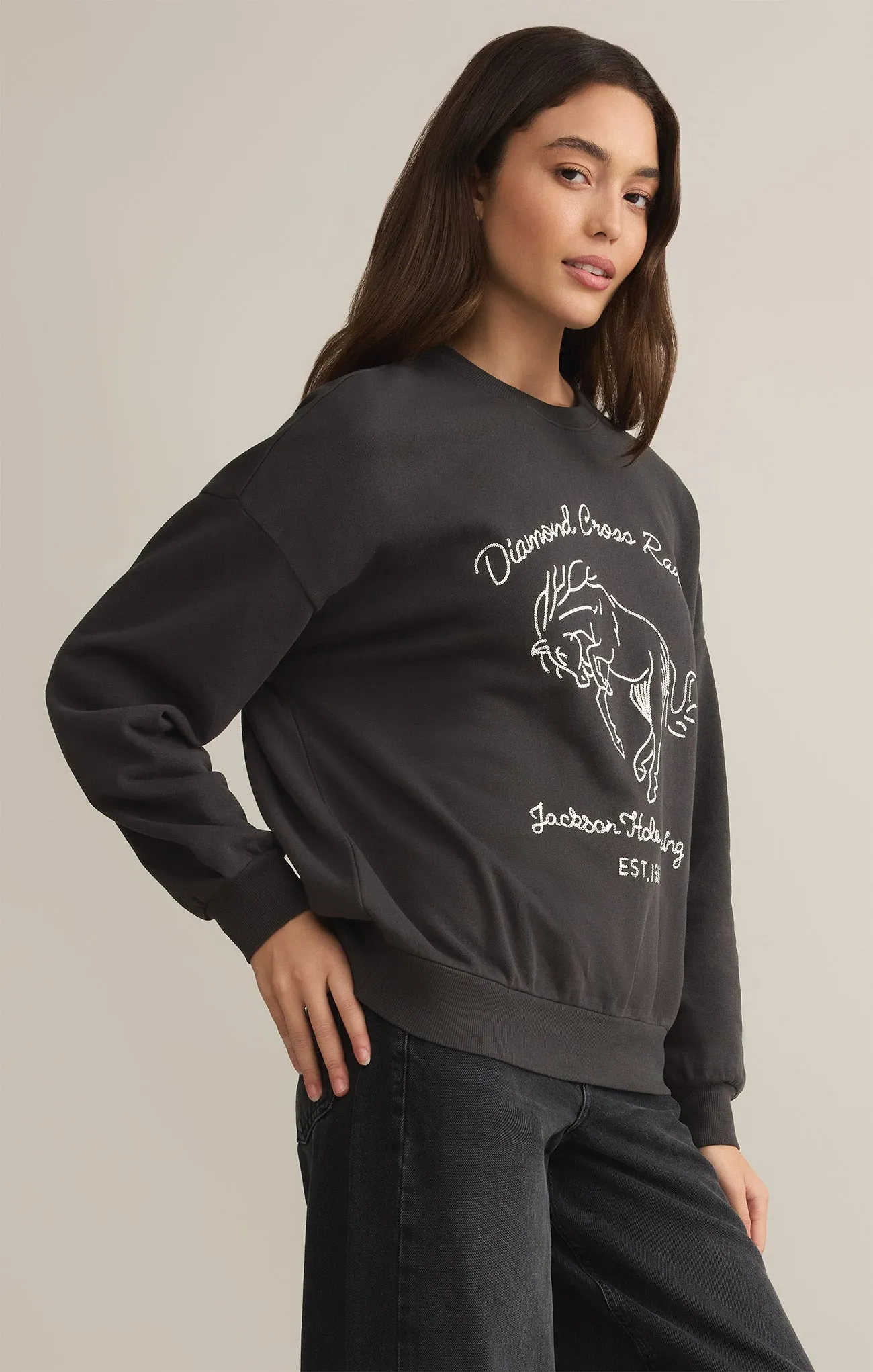 Bronc Embroidered Sunday Sweatshirt sold by Z Supply product image thumbnail 3