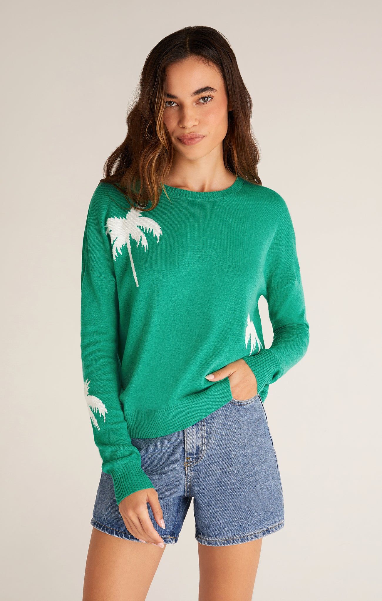 Larisa Palm Tree Sweater sold by Z Supply