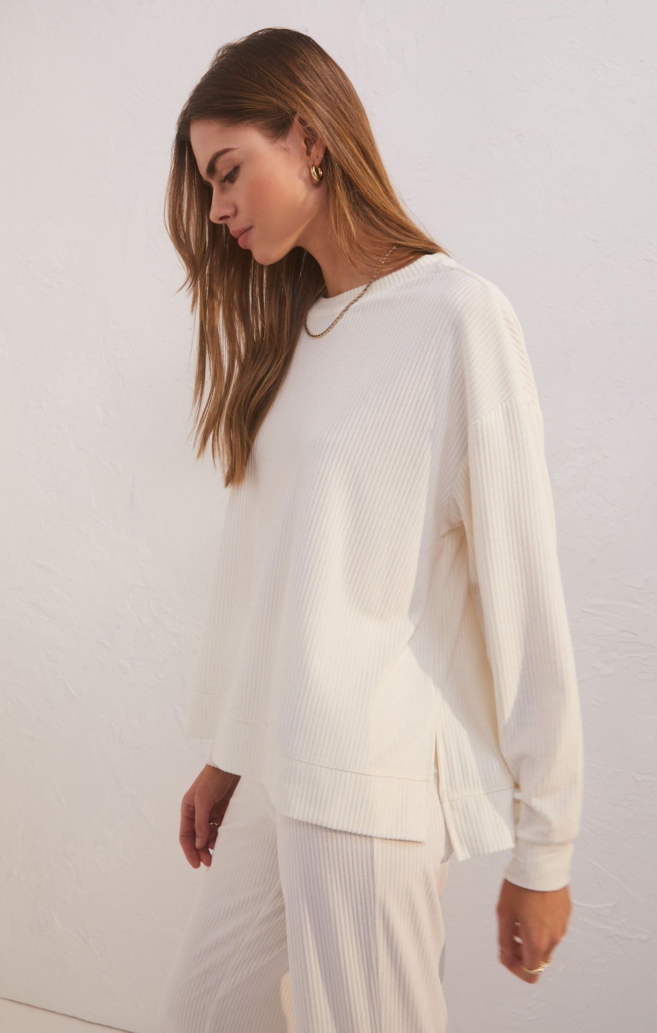 Night In Velour Long Sleeve Top sold by Z Supply product image thumbnail 3