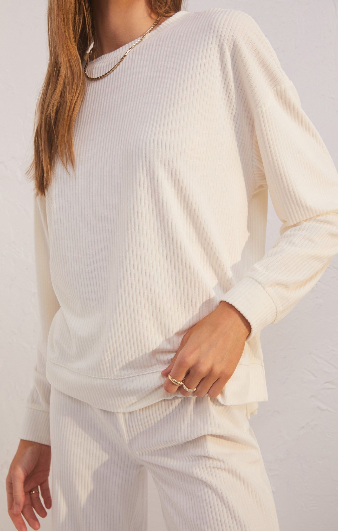 Night In Velour Long Sleeve Top sold by Z Supply product image thumbnail 5