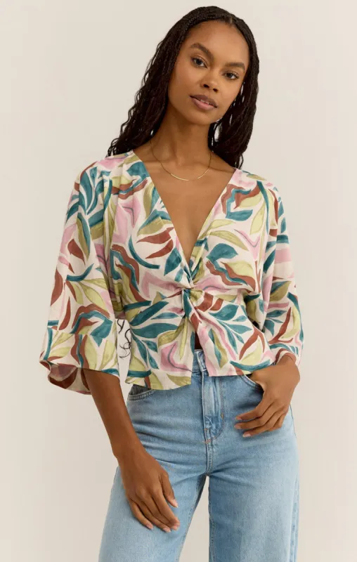 Enya Safari Linen Top sold by Z Supply