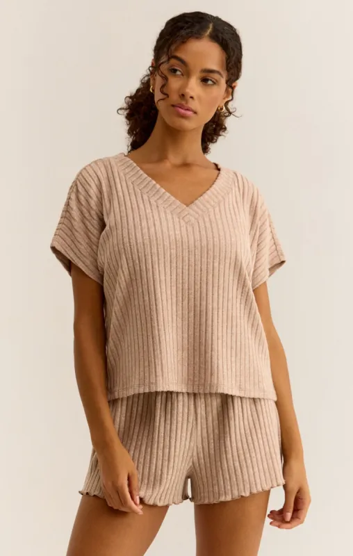 Harper Rib V-Neck Top made by Z Supply
