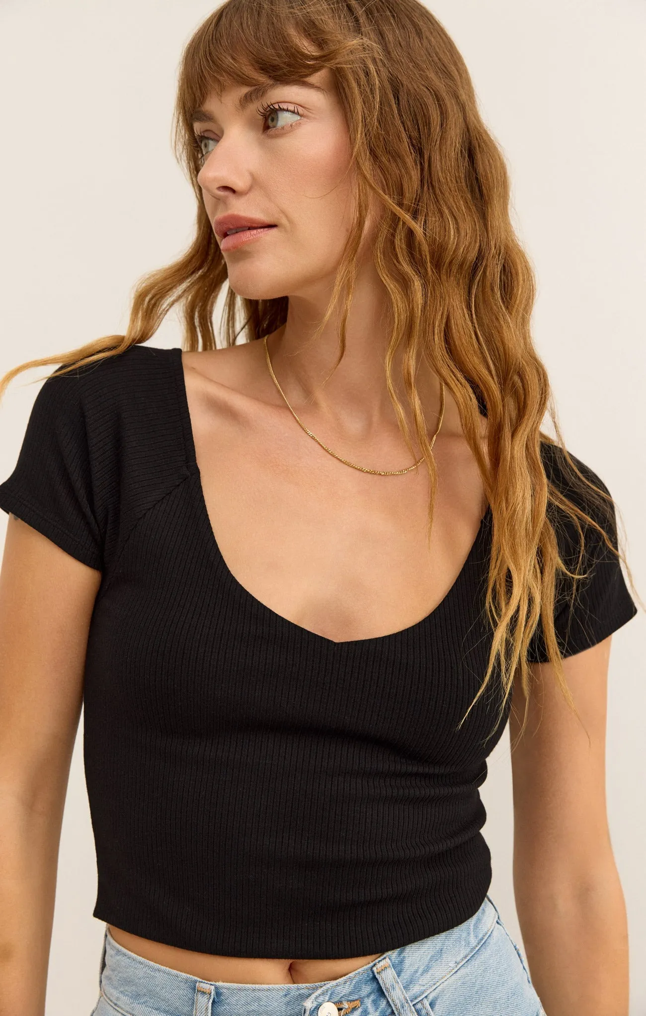 Kallen Rib Cropped Tee sold by Z Supply product image thumbnail 5