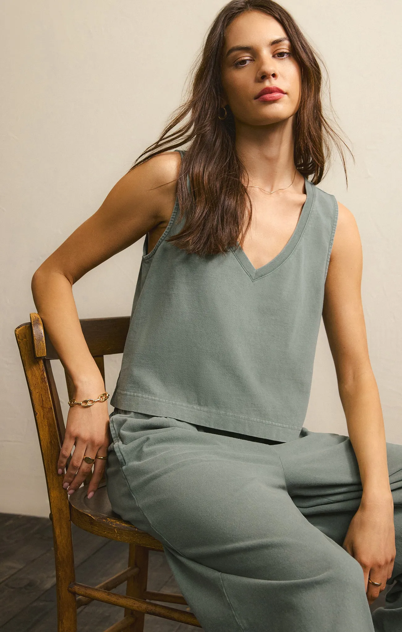 Sloane V-Neck Cotton Jersey Tank sold by Z Supply