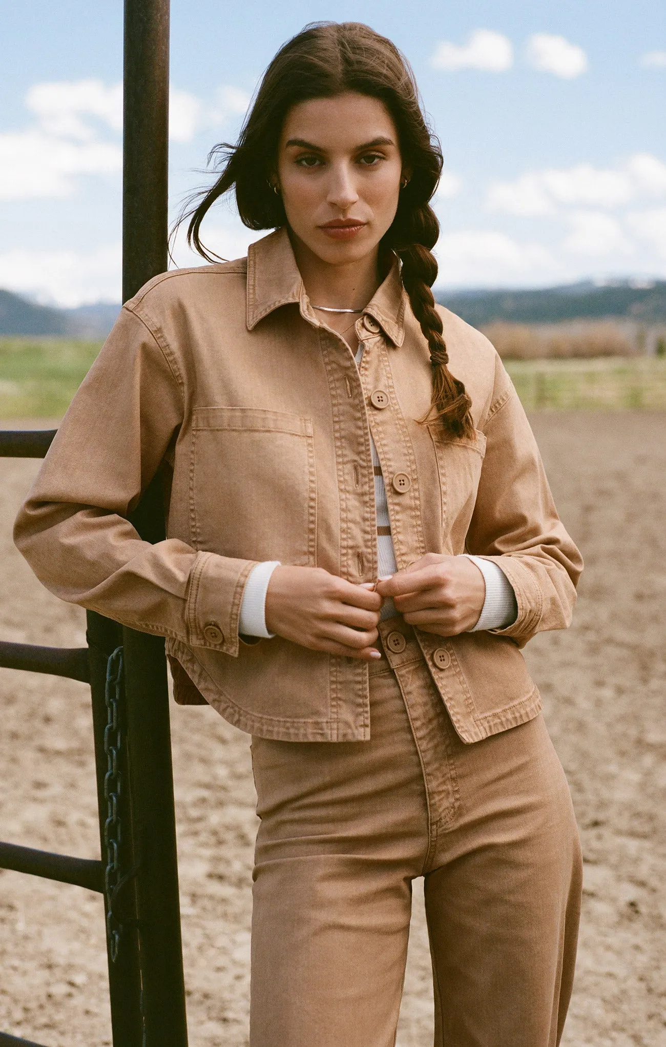 All Day Cropped Washed Jacket sold by Z Supply