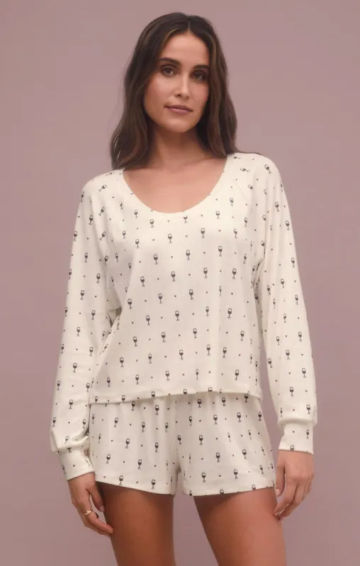 Cheers to Wine Long Sleeve Top sold by Z Supply